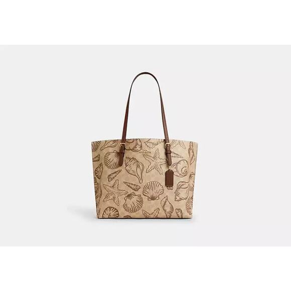 Last 1 ‼️Coach Mollie Tote Bag In Signature Canvas With Shell Print CBH64 - Picture 1 of 11